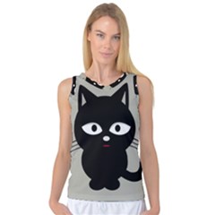 Cat Pet Cute Black Animal Women s Basketball Tank Top