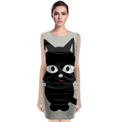 Cat Pet Cute Black Animal Classic Sleeveless Midi Dress by HermanTelo