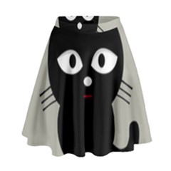 Cat Pet Cute Black Animal High Waist Skirt by HermanTelo