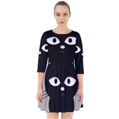 Cat Pet Cute Black Animal Smock Dress