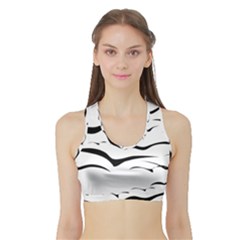 Sky Birds Flying Flock Fly Sports Bra With Border