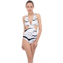 Sky Birds Flying Flock Fly Halter Front Plunge Swimsuit View1