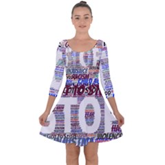 Human Trafficking In Blue Classic Logo Final Quarter Sleeve Skater Dress by gottostop