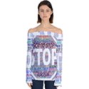 Human Trafficking In Blue Classic Logo Final Off Shoulder Long Sleeve Top View1