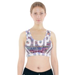 Human Trafficking In Blue Classic Logo Final Sports Bra With Pocket by gottostop