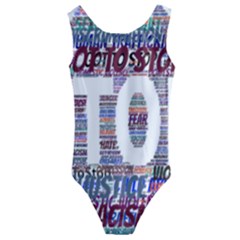 Human Trafficking In Blue Classic Logo Final Kids  Cut-out Back One Piece Swimsuit by gottostop