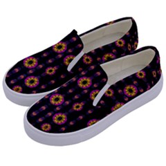 Fantasy Flowers In New Freedom Kids  Canvas Slip Ons by pepitasart