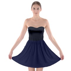 Mid Nite Blue Strapless Bra Top Dress