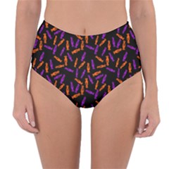 Halloween Candy On Black Reversible High-waist Bikini Bottoms by bloomingvinedesign