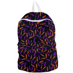 Halloween Candy On Black Foldable Lightweight Backpack by bloomingvinedesign