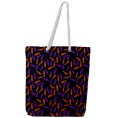 Halloween Candy On Black Full Print Rope Handle Tote (large) by bloomingvinedesign