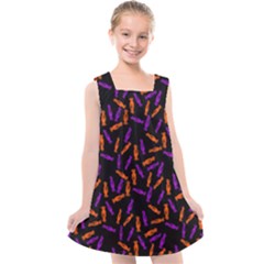 Halloween Candy On Black Kids  Cross Back Dress by bloomingvinedesign