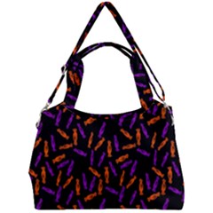 Halloween Candy On Black Double Compartment Shoulder Bag by bloomingvinedesign