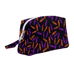 Halloween Candy On Black Wristlet Pouch Bag (medium) by bloomingvinedesign