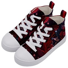 Beautiful Red Roses Kids  Mid-top Canvas Sneakers by FantasyWorld7