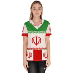 Flag Of Iran Women s V-neck Scrub Top by abbeyz71