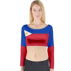 Philippines Flag Filipino Flag Long Sleeve Crop Top by FlagGallery