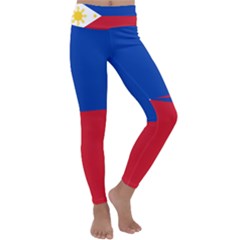 Philippines Flag Filipino Flag Kids  Lightweight Velour Classic Yoga Leggings by FlagGallery