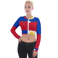 Philippines Flag Filipino Flag Long Sleeve Cropped Velvet Jacket by FlagGallery