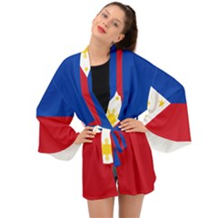 Philippines Flag Filipino Flag Long Sleeve Kimono by FlagGallery