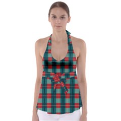 Pattern Texture Plaid Babydoll Tankini Top by Mariart