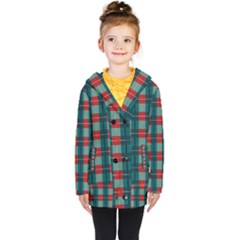 Pattern Texture Plaid Kids  Double Breasted Button Coat by Mariart