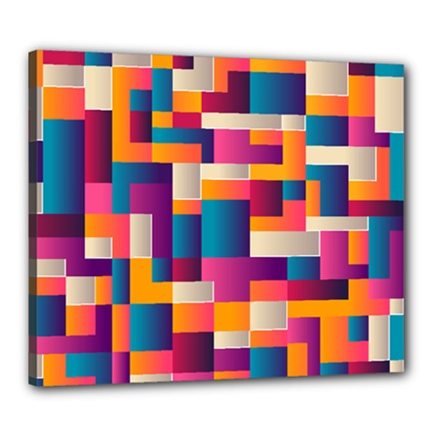 Abstract Geometry Blocks Canvas 24  X 20  (stretched)