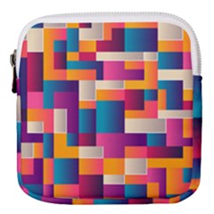 Abstract Geometry Blocks Mini Square Pouch