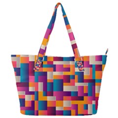 Abstract Geometry Blocks Full Print Shoulder Bag