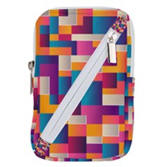 Abstract Geometry Blocks Belt Pouch Bag (small) by Alisyart