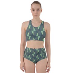 Texture Triangle Racer Back Bikini Set by Alisyart