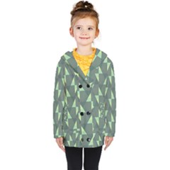 Texture Triangle Kids  Double Breasted Button Coat