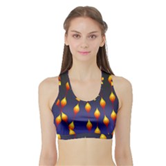 Flower Buds Floral Night Sports Bra with Border