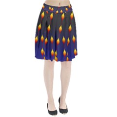 Flower Buds Floral Night Pleated Skirt