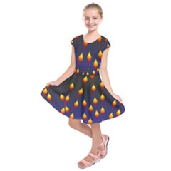 Flower Buds Floral Night Kids  Short Sleeve Dress