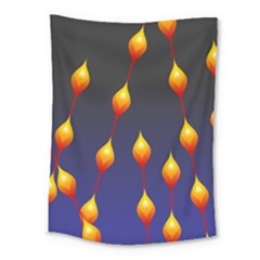 Flower Buds Floral Night Medium Tapestry