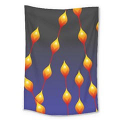 Flower Buds Floral Night Large Tapestry