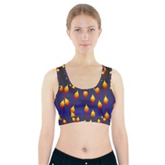 Flower Buds Floral Night Sports Bra With Pocket