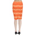 Pattern Orange Midi Wrap Pencil Skirt View2