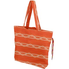 Pattern Orange Drawstring Tote Bag by HermanTelo