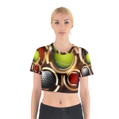 Sport Ball Tennis Golf Football Cotton Crop Top