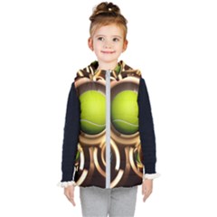 Sport Ball Tennis Golf Football Kids  Hooded Puffer Vest