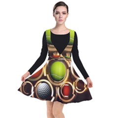 Sport Ball Tennis Golf Football Plunge Pinafore Dress