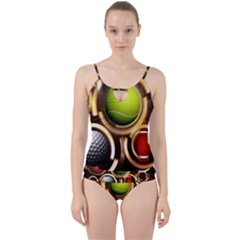 Sport Ball Tennis Golf Football Cut Out Top Tankini Set by HermanTelo