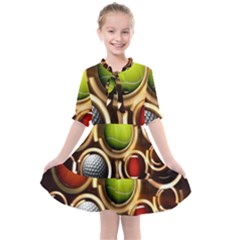 Sport Ball Tennis Golf Football Kids  All Frills Chiffon Dress by HermanTelo