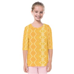 Pattern Yellow Kids  Quarter Sleeve Raglan Tee