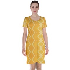 Pattern Yellow Short Sleeve Nightdress