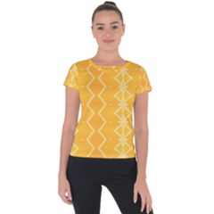 Pattern Yellow Short Sleeve Sports Top  by HermanTelo