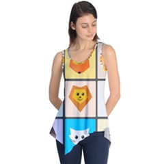 Animals Cute Flat Cute Animals Sleeveless Tunic