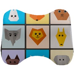 Animals Cute Flat Cute Animals Head Support Cushion by HermanTelo